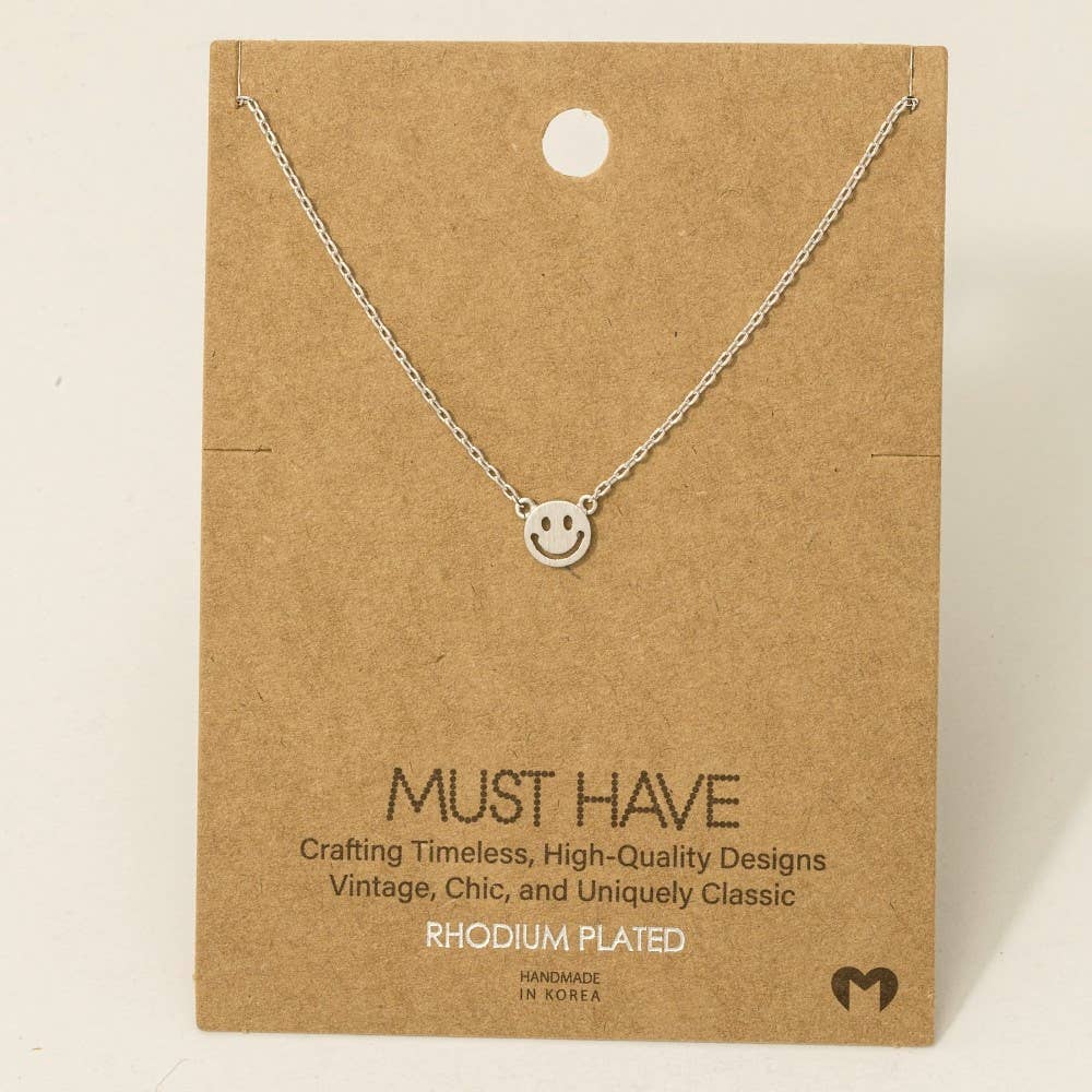 Mini Smiley Face Charm Necklace
