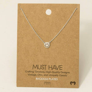 Mini Smiley Face Charm Necklace