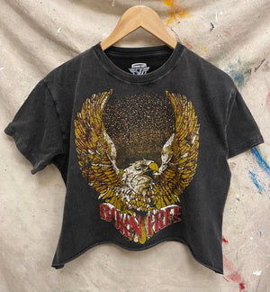 Born Free OVERSIZED 90's vibe  Cropped  T- shirt