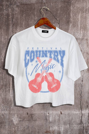 Country Music Festival  graphic Crop Tee