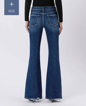 PLUS SIZE TUMMY CONTROL HIGH RISE FLARE JEANS LV1524-P
