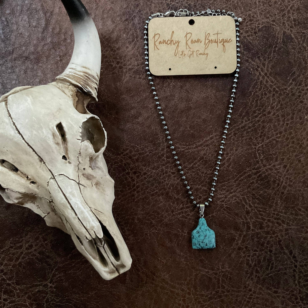 Western Ear Tag Necklace