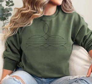 Western Boot Stitch Tee/Sweatshirt -Multiple Color Options