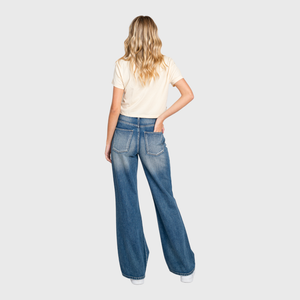 P904VXF-MD (DISTRESSED HIGH RISE RIGID VINTAGE FLARE JEANS)