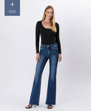 PLUS SIZE TUMMY CONTROL HIGH RISE FLARE JEANS LV1524-P