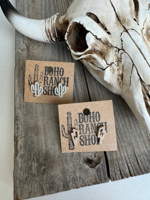 Western cut out paved Stud earrings