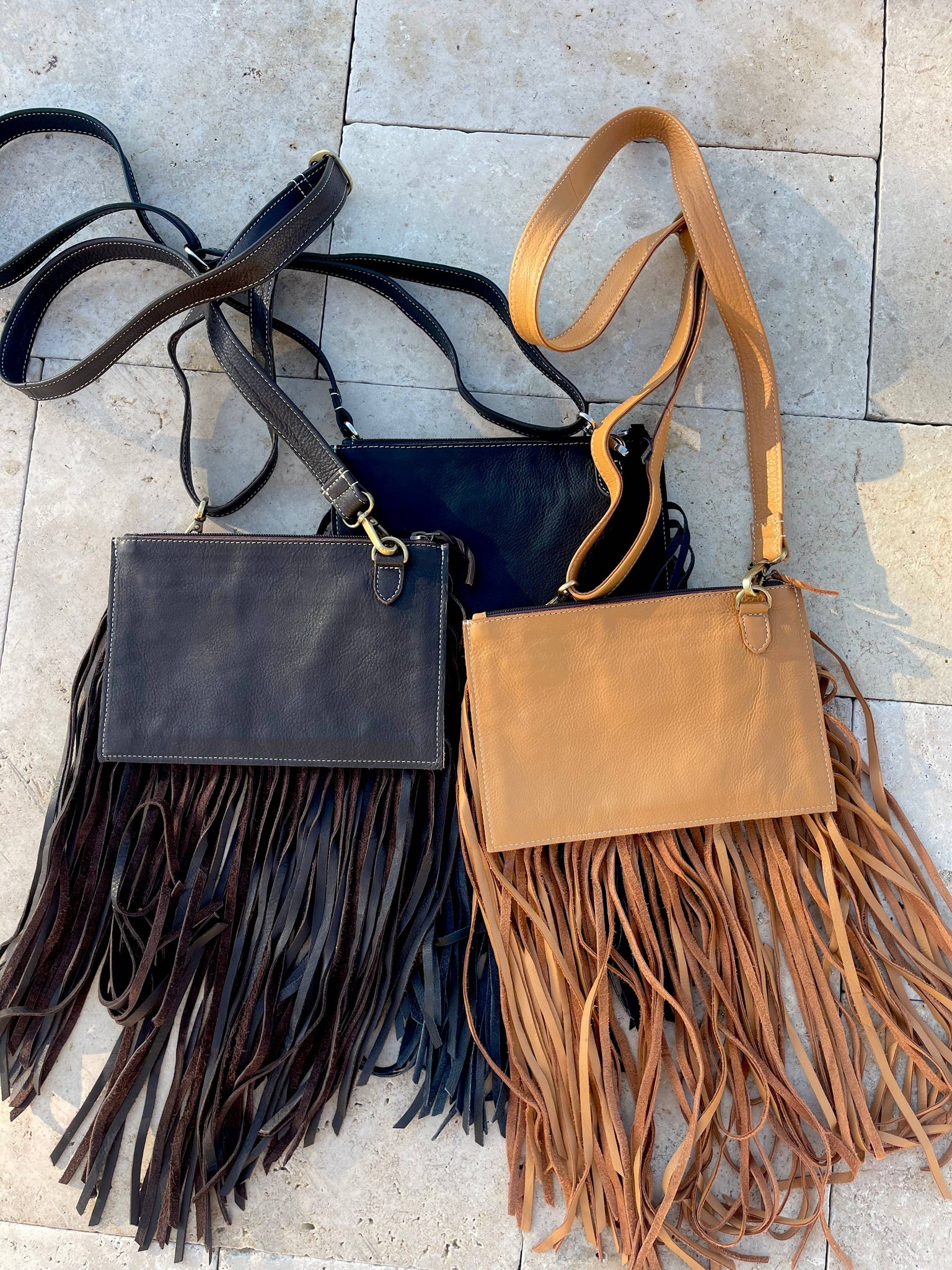 THE JESSE CROSSBODY cowhide fringe tassel purse bag