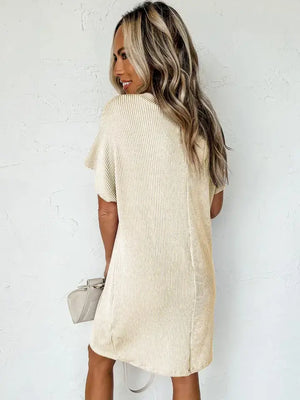 Summer Casual Short-Sleeve T-Shirt Dress with Pockets