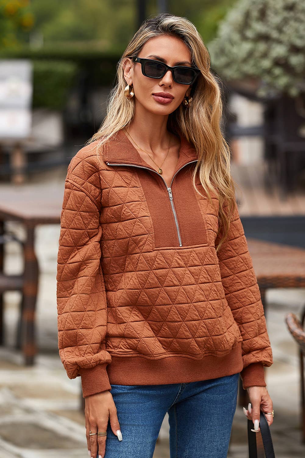 LDC Solid Casual Shift V Neck Pullover Sweatshirt