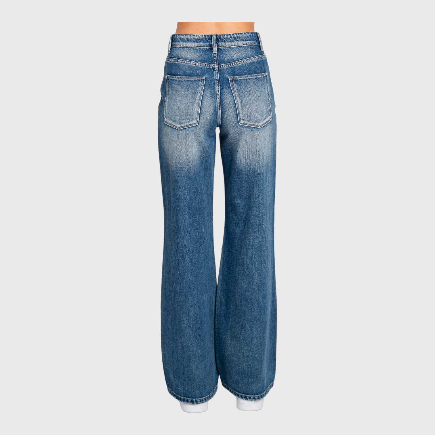 P904VXF-MD (DISTRESSED HIGH RISE RIGID VINTAGE FLARE JEANS)