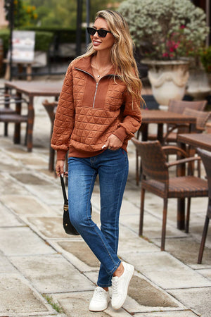 LDC Solid Casual Shift V Neck Pullover Sweatshirt