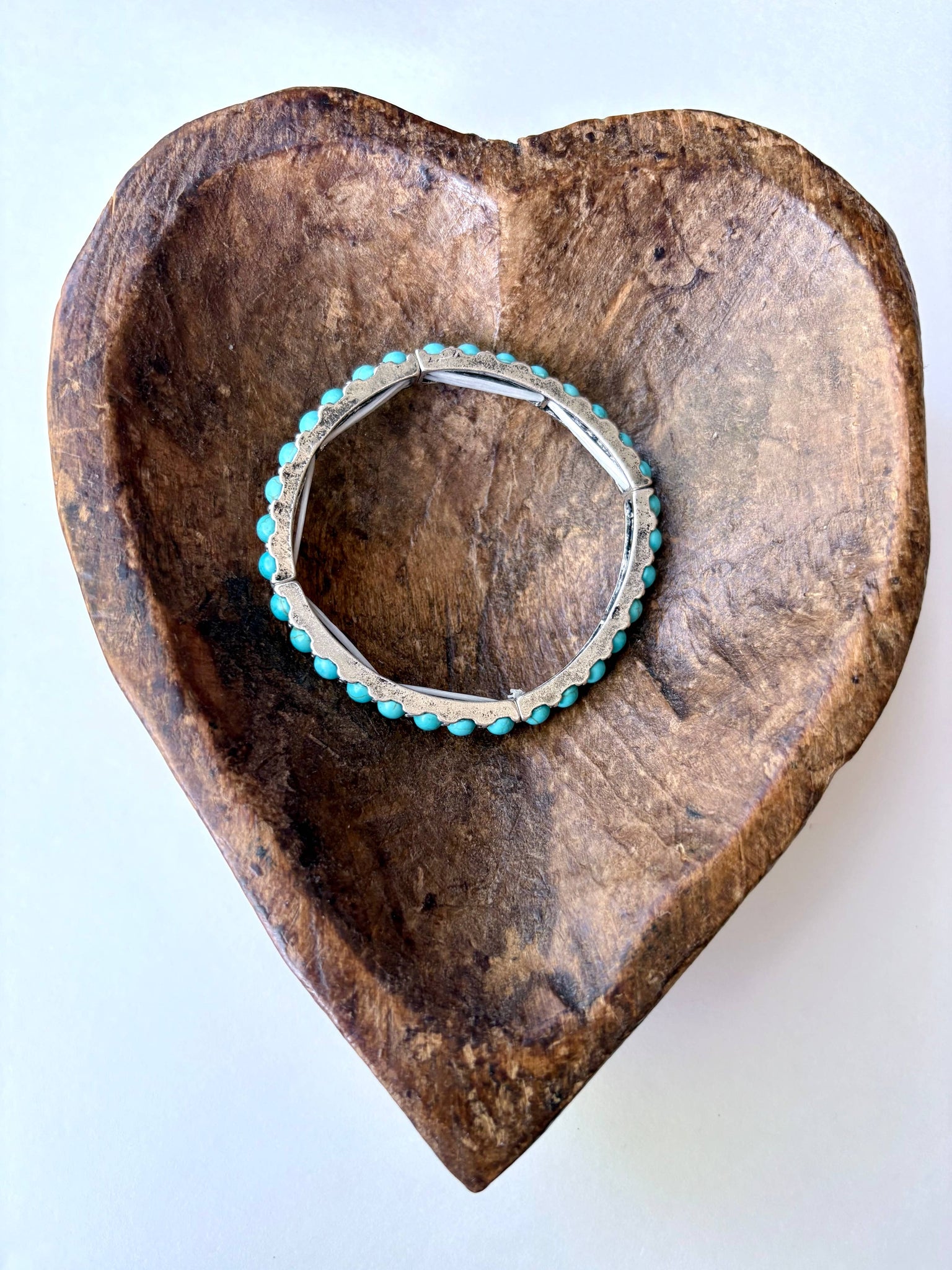 Western Stone, Turquoise Stone Stretch Bracelet