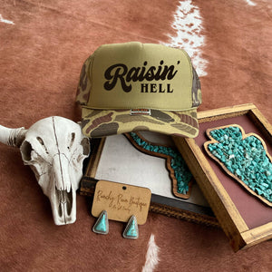 Raisin’ Hell Western Retro Foam Trucker Hat