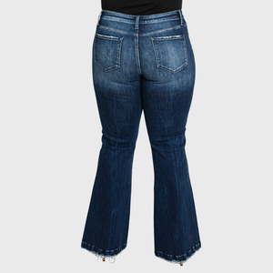 PLUS MID RISE STRETCH FLARE WITH TROUSER HEM JEAN