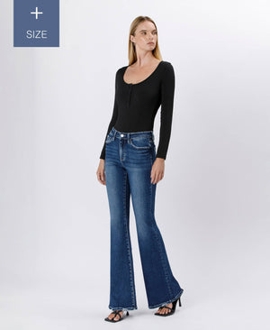 PLUS SIZE TUMMY CONTROL HIGH RISE FLARE JEANS LV1524-P