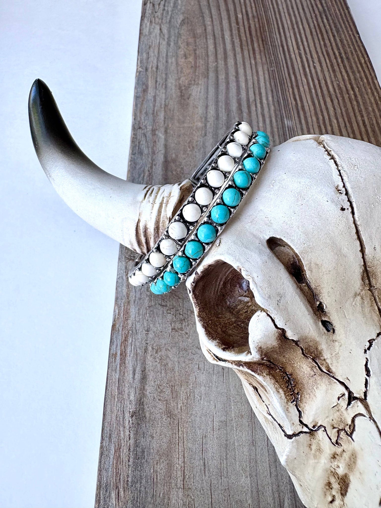 Western Stone, Turquoise Stone Stretch Bracelet