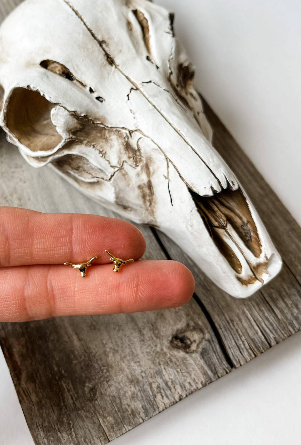 Tiny Longhorn Steer Mini Earring Studs